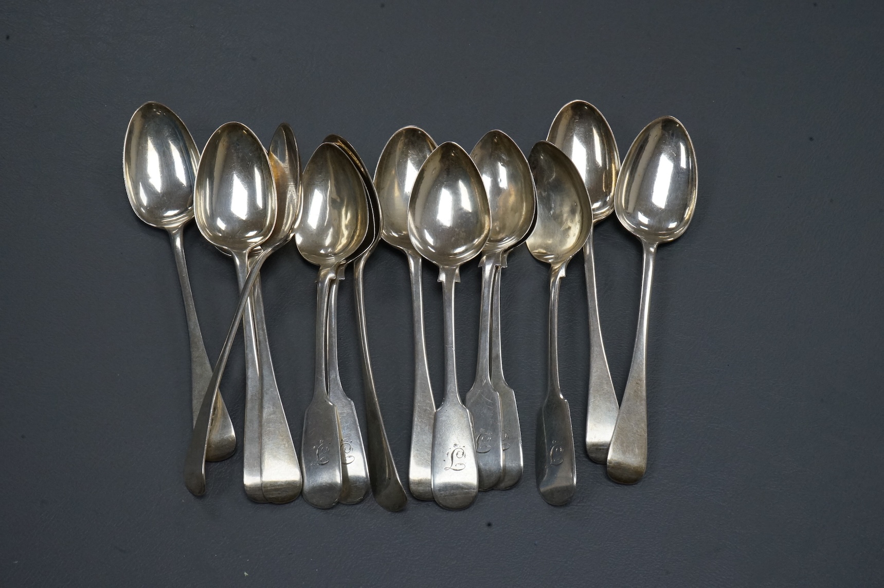A set of eight William IV provincial silver Hanoverian pattern table forks, by Thomas Wheatley, Newcastle, 1830, 20.6cm, 16.7oz.